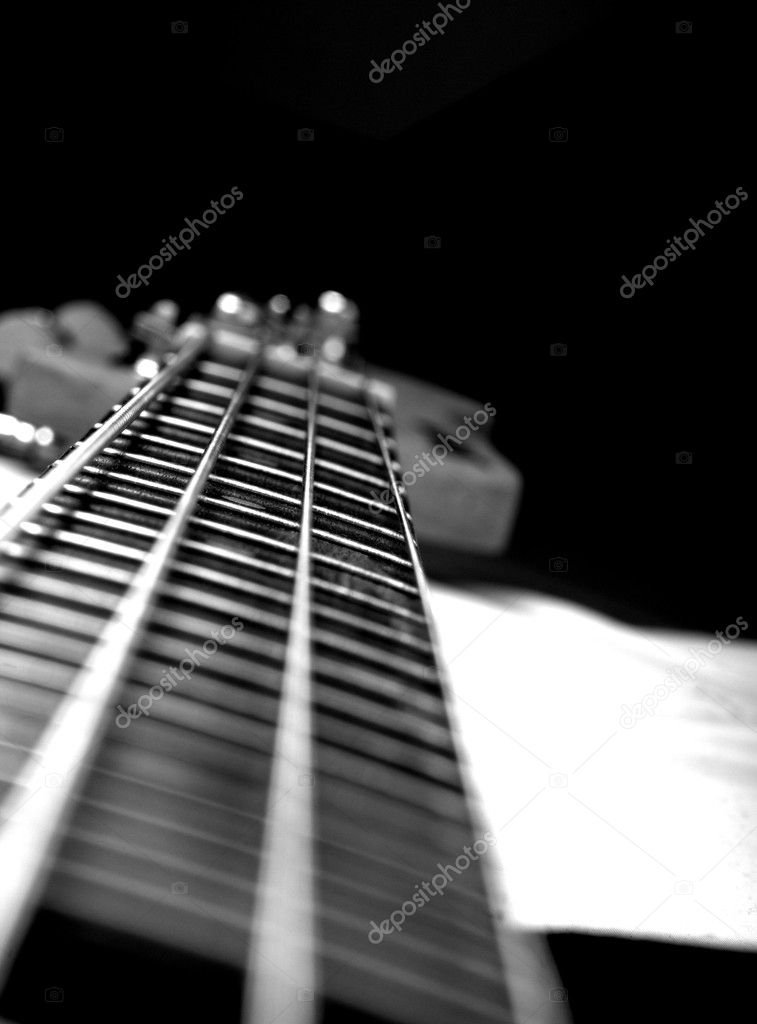 Bass guitar cords close up