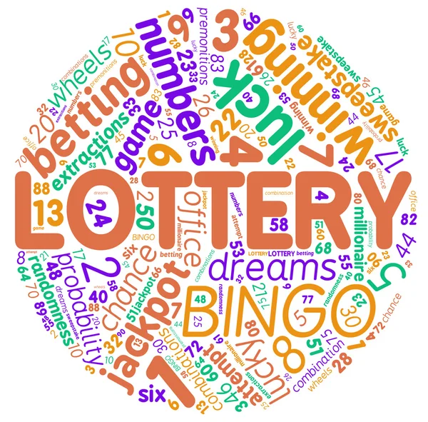 Lotteri konceptet runda taggmoln — Stockfoto