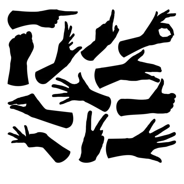 stock vector A set of different gestures