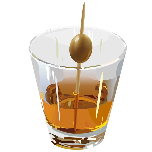 Brandy en un vaso transparente — Archivo Imágenes Vectoriales