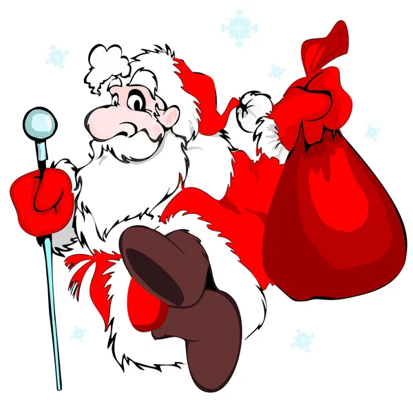 Santa Claus s taškou — Stockový vektor