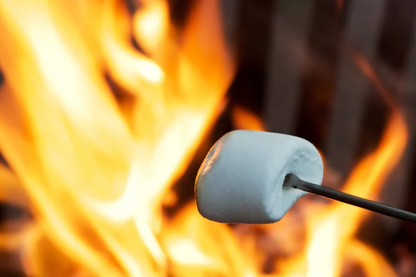 Fire with marshmallow — Stock Photo, Image