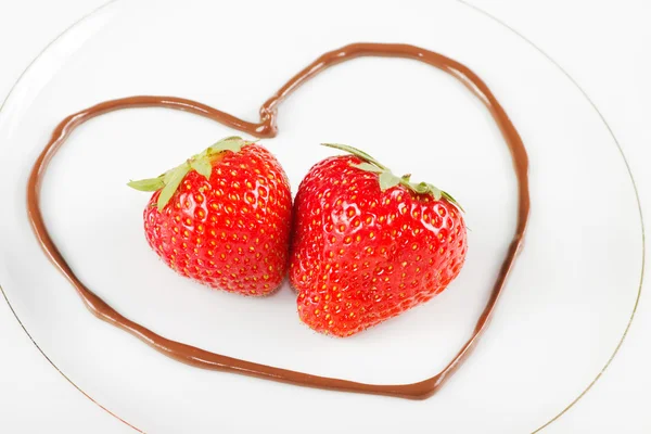 草莓的心 — 图库照片