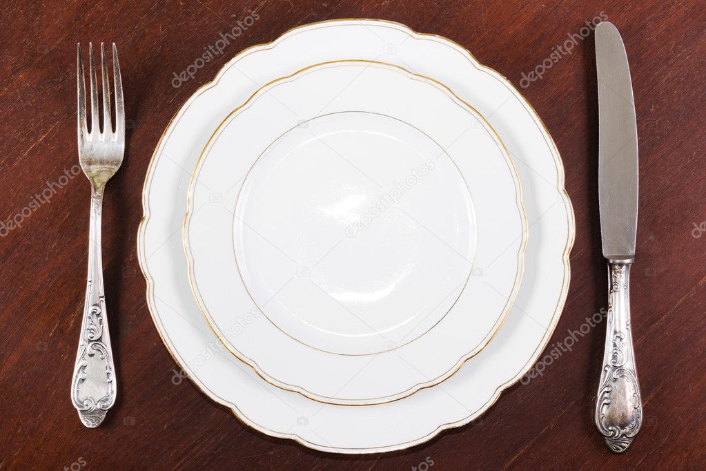 Plates with silverware