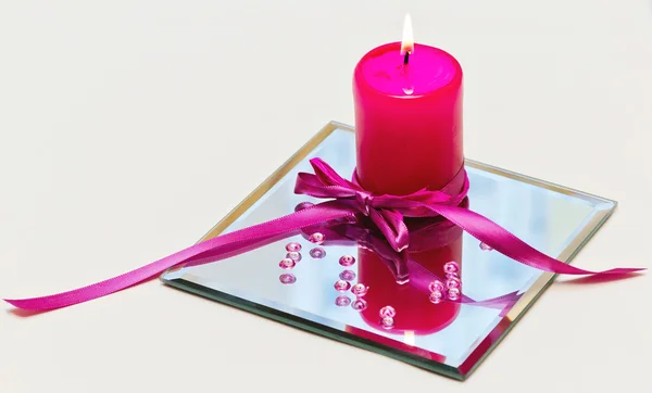 Svíčka s výzdobou — Stock fotografie
