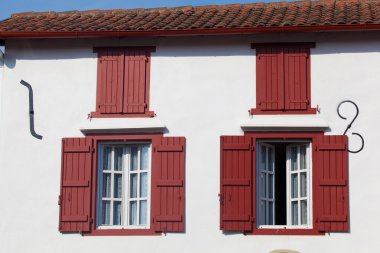 espelette, pirenees atlantiques, aquitaine, Fransa içinde pencere eşiği