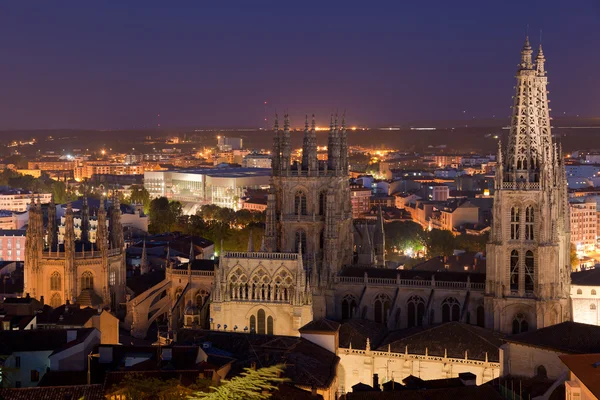 Cathedral of Burgos tonight, Burgos, Castilla y Leon, Spain — Stock Photo, Image