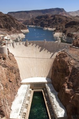 Aerial view of Hoover Dam clipart