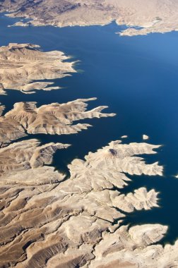 Aerial view of the Colorado River and Lake Mead clipart