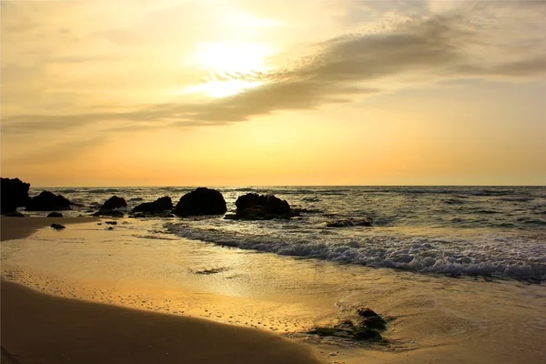 Golden sunset on the Sea — Stock Photo, Image