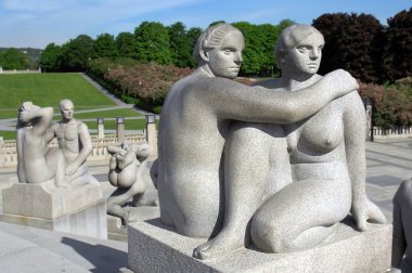 Granite sculptures in Vigeland park , Oslo clipart