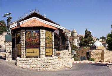 An art gallery in the old Safed clipart