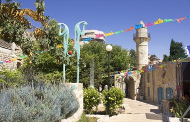 Mosque in Safed, Israel clipart