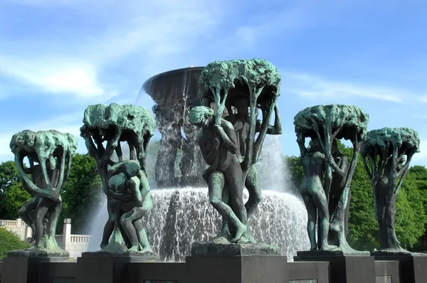 Fontana nel parco Vigeland Oslo — Foto Stock