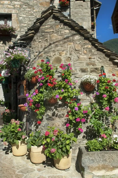 İspanyol pyrenees içinde eski taş ev — Stok fotoğraf