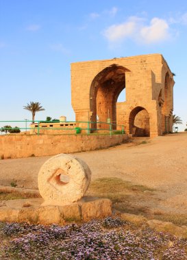 Ruins in National Park Achziv, Israel clipart