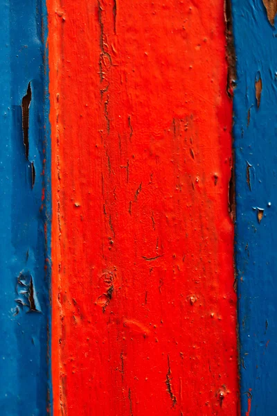 蓝色和红色的木板木材. — 图库照片
