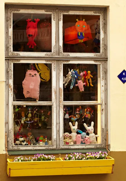 Okna sklep z zabawkami — Zdjęcie stockowe