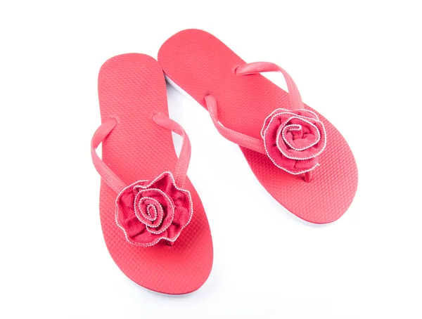 Red flip flops on a white background — Stock Photo, Image