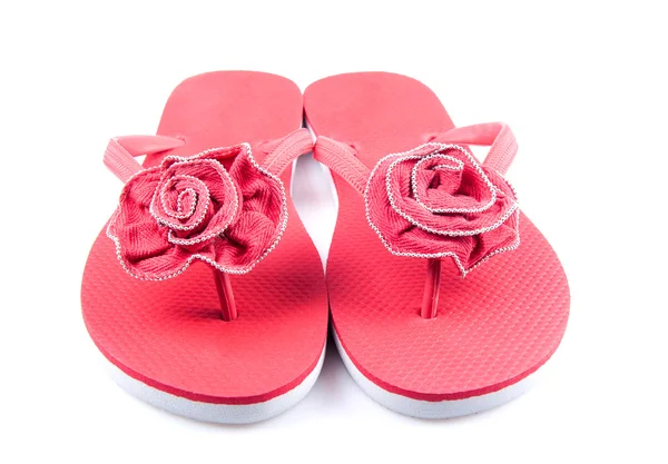 Red flip flops on a white background — Stock Photo, Image
