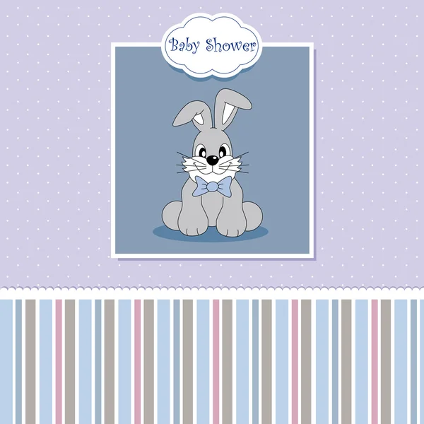 Baby birth card. rabbit — Stock Vector