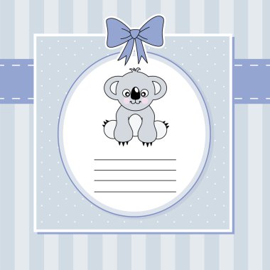 New baby shower card with koala clipart