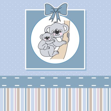 New baby shower card . Cute Koala clipart