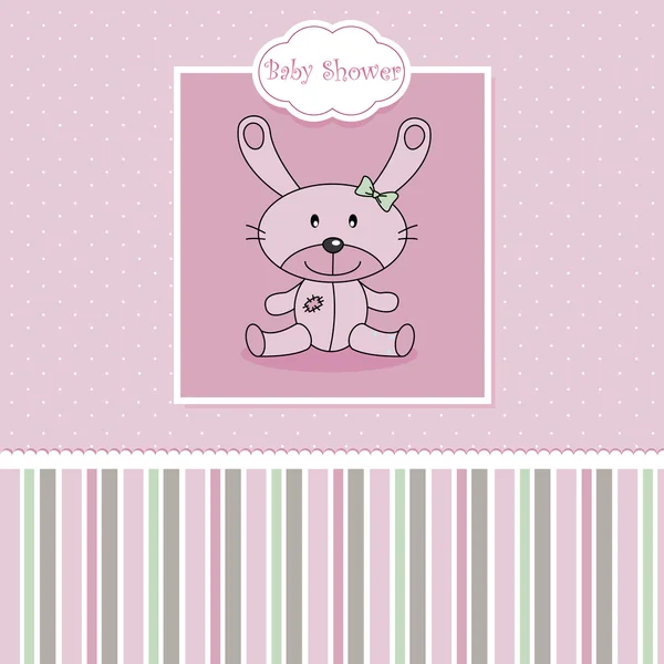 Pink stuffed rabbit — Stock Vector