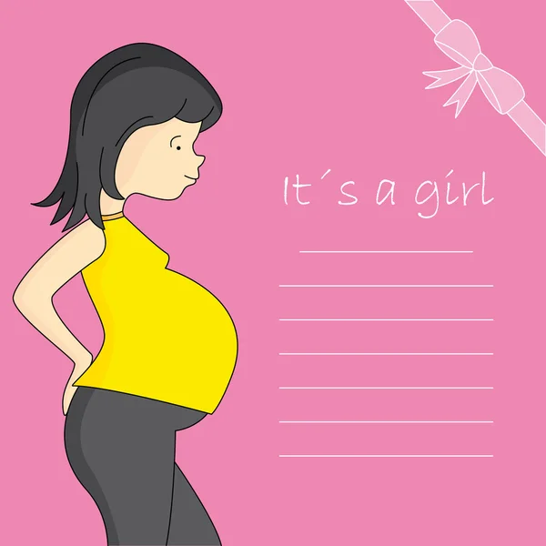 Bébé fille naissance carte de voeux — Image vectorielle