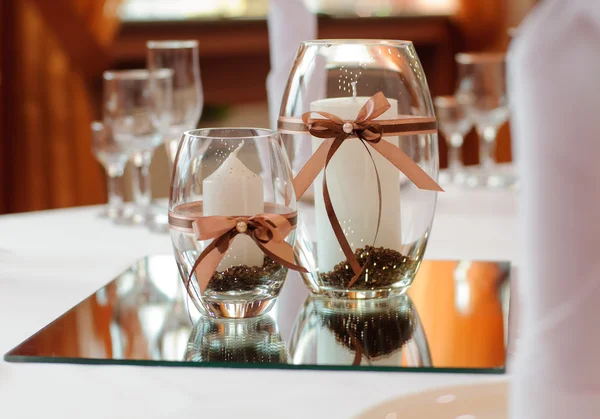 Table setting for wedding dinner — Stock Photo, Image