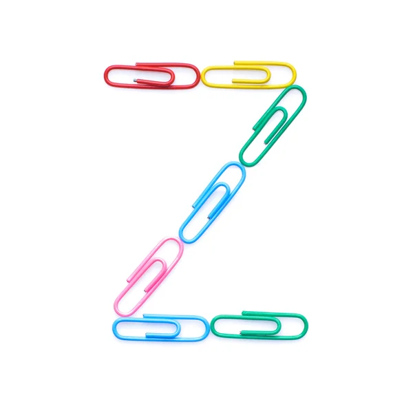 Буква Z, сделанная из клипов — стоковое фото