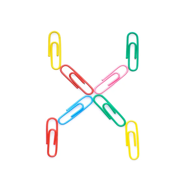 Letter X made with clips — Stock Photo, Image