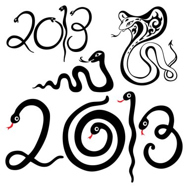 Year snakes symbol clipart