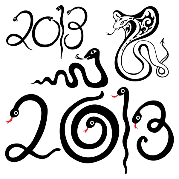Año símbolo de serpientes — Vector de stock