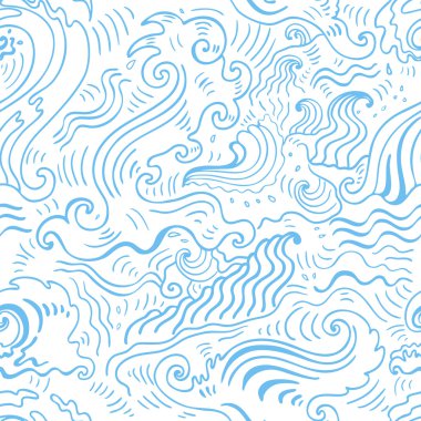 Sea background. Hand drawn vector illustration clipart