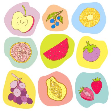 Seamless fruits background clipart