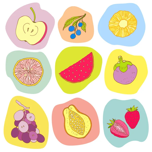 Seamless fruits background — Stock Vector