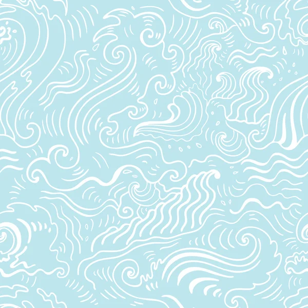海的背景。手工绘制的矢量图 — 图库矢量图片