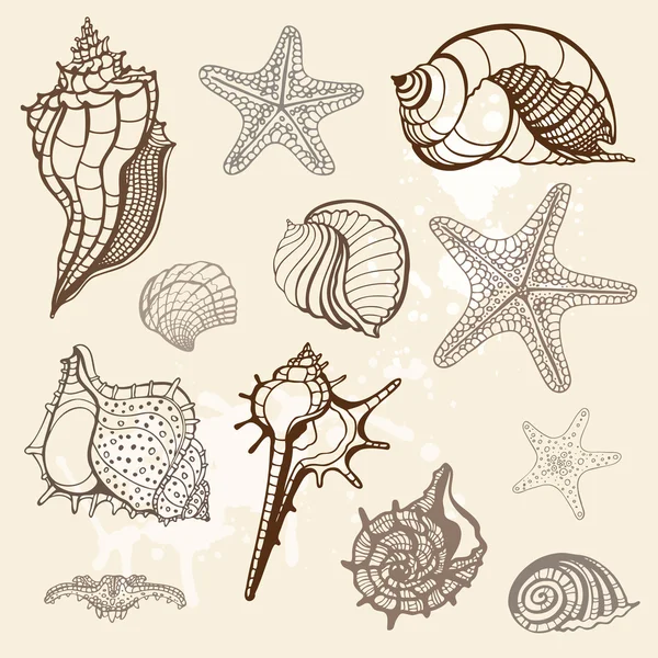 stock vector Sea collection. Hand drawn vector illustration