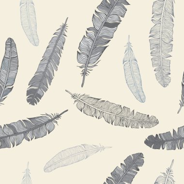 Feather seamless background. clipart