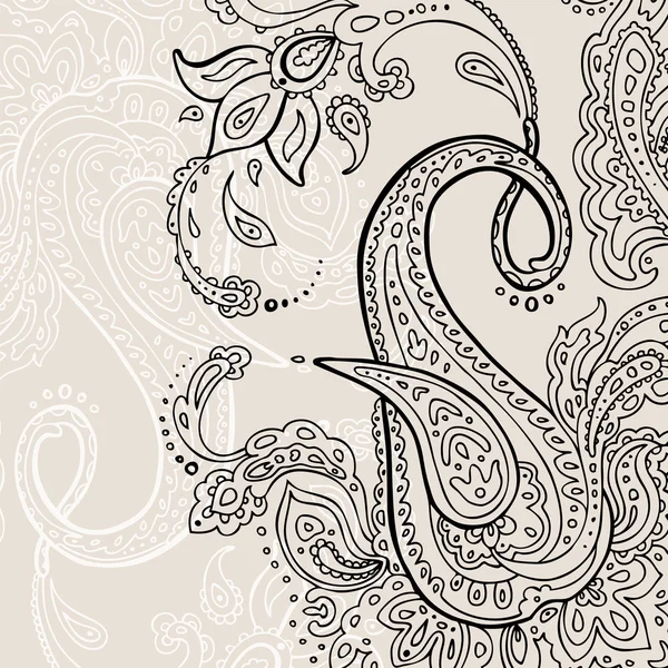 Decorazione Paisley disegnata a mano . — Vettoriale Stock