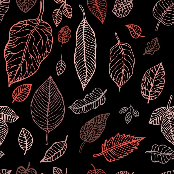 Automne chute feuilles fond sans couture — Image vectorielle