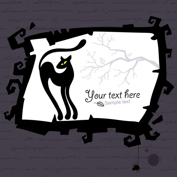 Vektorové halloween šablony s černou kočkou. — Stockový vektor