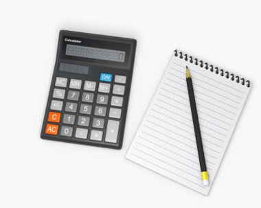 Calculator and notebook 1 clipart