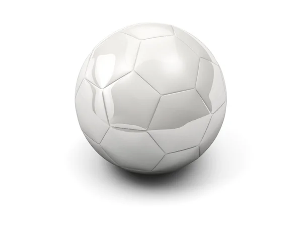 White isolated simple soccerball — Stock Photo, Image