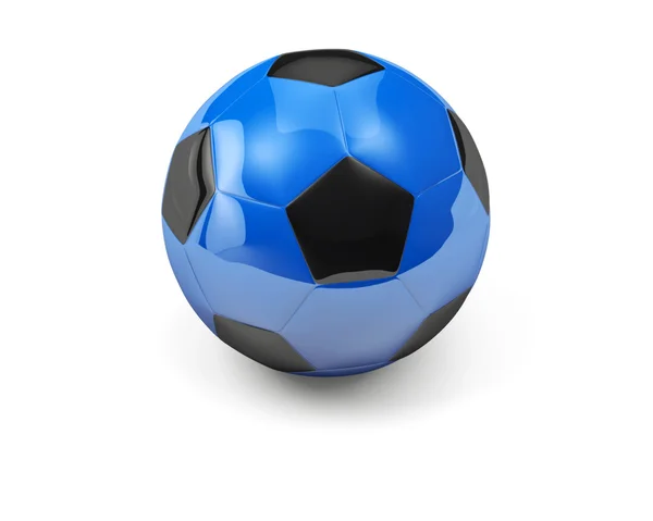 Mavi izole futbol topu — Stok fotoğraf