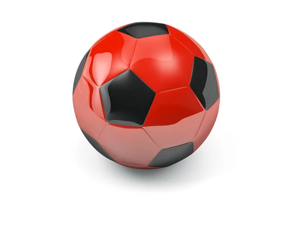 Red isolated soccer ball — Stock Photo, Image