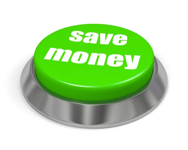 Botão economizar dinheiro — Fotografia de Stock
