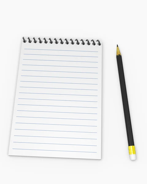 Caderno com lápis 2 — Fotografia de Stock