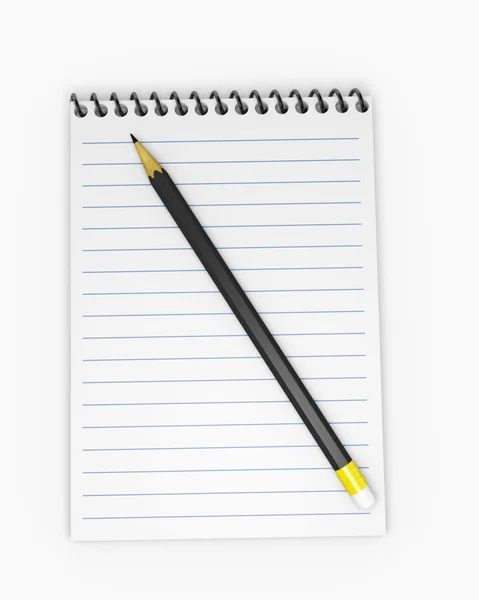 Caderno com lápis 1 — Fotografia de Stock